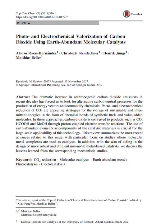 Photo- and Electrochemical Valorization of Carbon Dioxide Using Earth-Abundant Molecular Catalysts